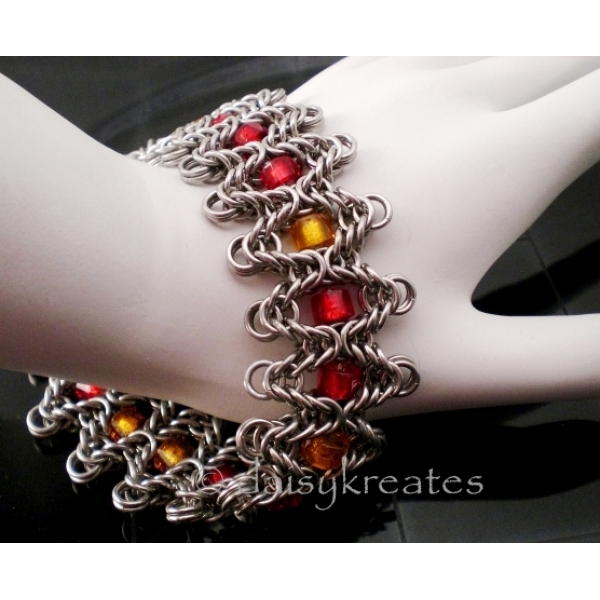 Staggered Byzantine Chainmaille Braclet, Bollywood by way of Byzantine