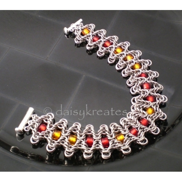 Staggered Byzantine Chainmaille Braclet, Bollywood by way of Byzantine