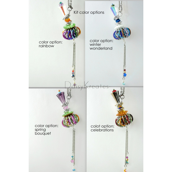 Nature inspired colorways for DIY kit for Artemis genie bottle pendant