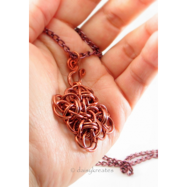 The Persephone Square pendant is 1 1/2" across, 1/2" thick