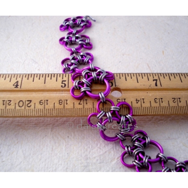 Purple Paw Prints Chainmaille Bracelet