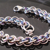 3x3 Wave Bracelet in stainless steel and rainbow anodized niobium 3x3 Wave Bracelet in stainless steel and rainbow anodized niobium