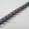 Japanese Lace Bracelet in a rainbow of brilliant colors and shiny stainless stee