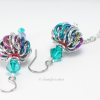 Genie Bottle earrings in anodized niobium, stainless steel, Swarovski crystals