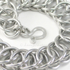 Classic and Bold Half Persian Chainmaille Bracelet in Bright Aluminum