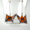 Beaded Monarch Butterfly earrings in orange and black Delica beads Beaded Monarch Butterfly earrings in orange and black Delica beads