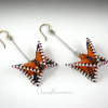 Monarch Butterfly earrings flutter lively on long wire for extra movement Monarch Butterfly earrings flutter lively on long wire for extra movement