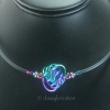 Three-Color Danish Knot Choker Necklace in Anodized Niobium