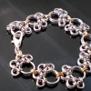 Paw Prints Chainmaille Bracelet with Mixed Metals