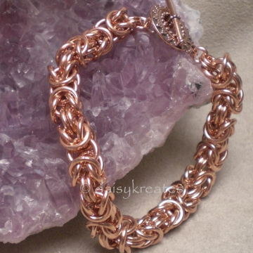 Chunky Copper Byzantine Chainmaille Bracelet