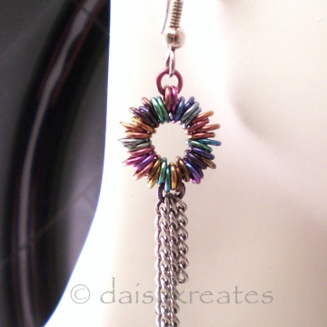 Multi-Color Anodized Niobium Coiled Rainbow Earrings