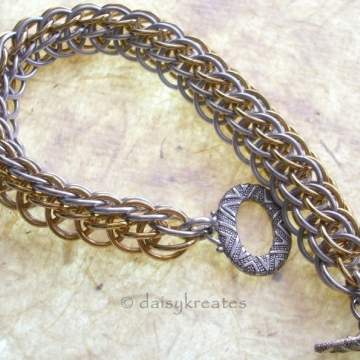 Layered Half Persian bracelet closes with comfortable toggle clasp