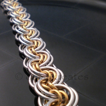 Ghenghiz Cohen Chainmaille Bracelet features concentric, interlocking pattern Ghenghiz Cohen Chainmaille Bracelet features concentric, interlocking pattern