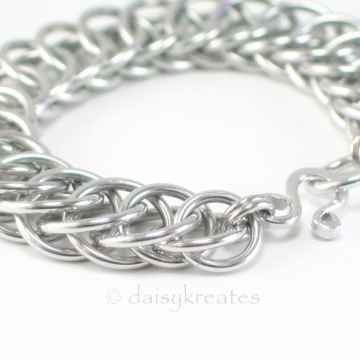 Classic and Bold Half Persian Chainmaille Bracelet in Bright Aluminum Classic and Bold Half Persian Chainmaille Bracelet in Bright Aluminum