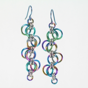 Niobium Forget-Me-Not Earrings - Long version