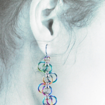 Niobium Forget-Me-Not Earrings - Long version