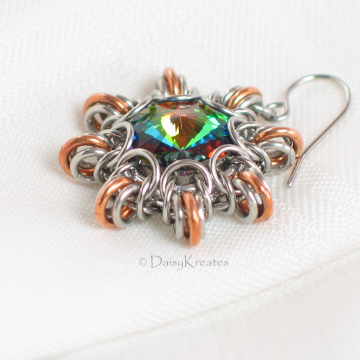 Intricate bezel in mix of bronze and stainless steel