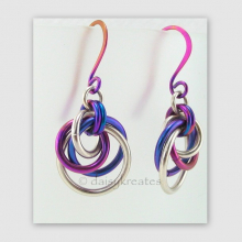 Tea Rose Mobius Earrings in Sterling Silver and Purple Niobium silver_niobium_collage-c.jpg