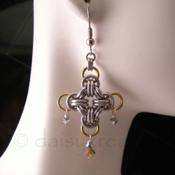 Chainmaille Cross Earrings Chainmaille Cross Earrings